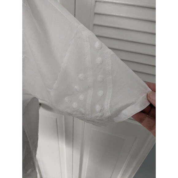 Madewell Broadway & Broome Top Women's S White Cotton Blouse Cottagecore Crochet - Picture 6 of 13